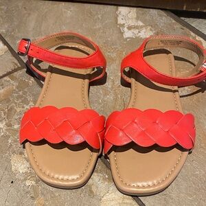 Old Navy Red Braided Ankle-Strap Sandals for Kids